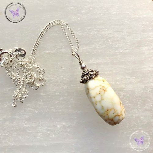 Natural Howlite & Silver Pendant